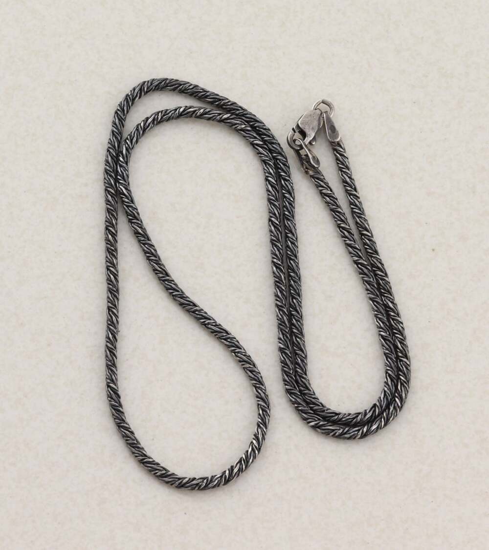 Sterling Silver Rope Chain With Dark Coating 16 1/4" inch